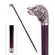 DESIGN TOSCANO The Padrone Collection: Hunting Dog Pewter Walking Stick PA200